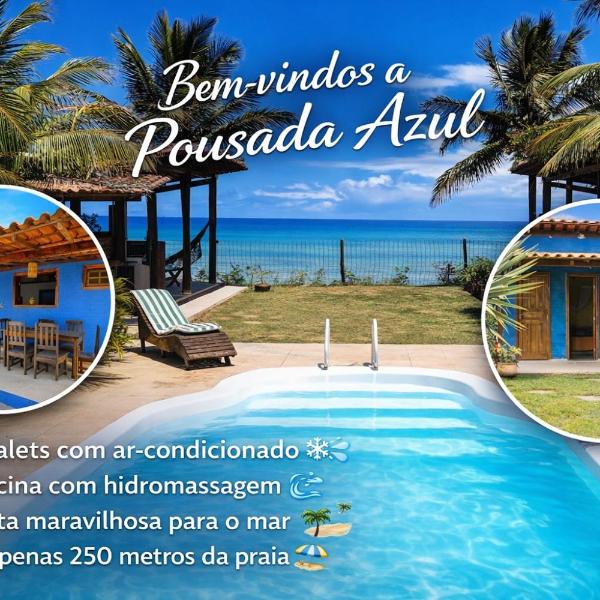 Pousada Azul, charme, piscina e vista panorâmica para o mar, no alto da falésia de Cumuruxatiba