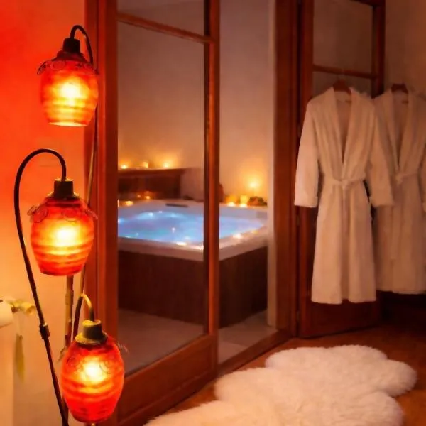 Grande maison romantique avec jacuzzi intérieur & parking, à 1h30 de Paris、Montbouyのホテル