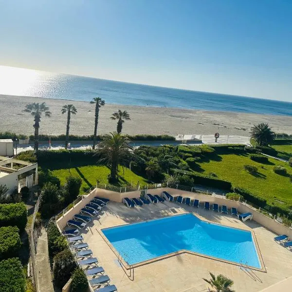 Le Sublime 5eme Terrasse VUE MER PISCINE avec CLIMATISATION PARKING Privé Wifi Linge et Ménage de Fin de Séjour Compris, מלון בקאנט אן רוסיון