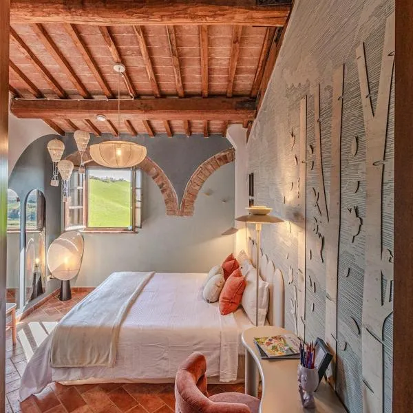 Asciano में, होटल Family Breeze - Palazzo Monaci, panorami incredibili e piscina sulle colline toscane