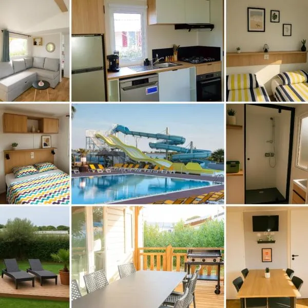 Mobil-home 6 pers neuf,3 chambres, Clim, terrasse & piscines, מלון בלאט