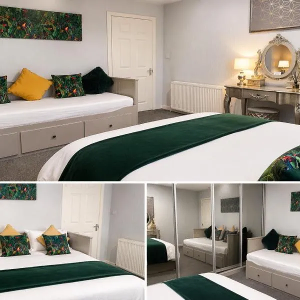 Spacious Flat Sleeps 6 with Garden and Parking, hotel en Giffnock