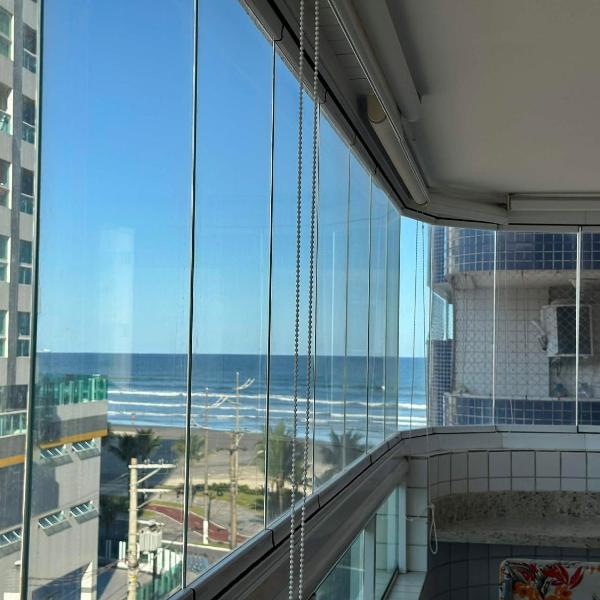 Apê vista mar, pé na areia c/ Wi-Fi p/ 6 hóspedes