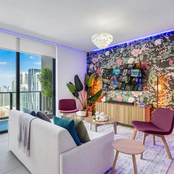 Stunning Lux 2 Bed 2 Bath with Panoramic View from Balcony, hotel a Miami