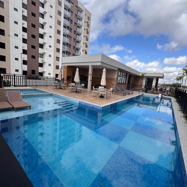 Lindo apto no Cond Lunar Nova Aruana - Vista para o mar, piscina, parquinho e academia - Foto 4