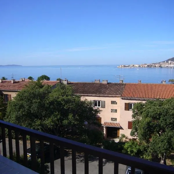 Studio climatisée avec vue panoramique proche mer, מלון באג'קסיו