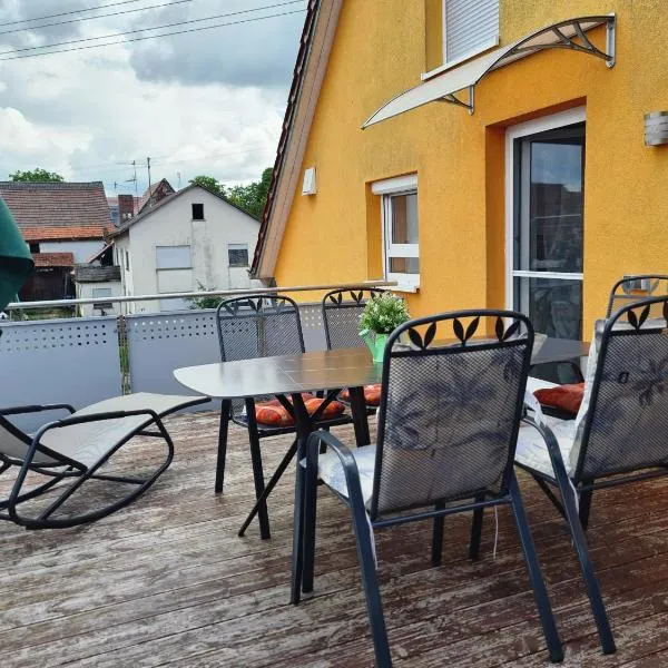 Ferienwohnung Pflüger mit Terrasse, hotell sihtkohas Lauda-Königshofen