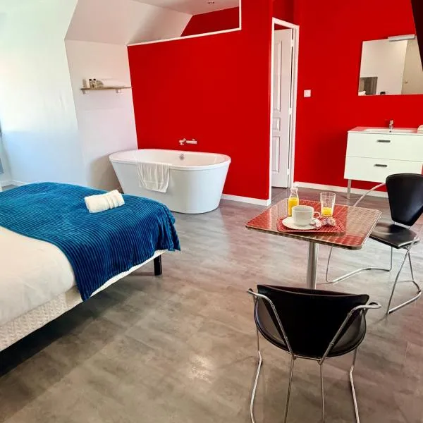 Aux Charmes-Suites cosy et independantes equipees d un frigo, micro ondes et nespresso, hotelli kohteessa Isques