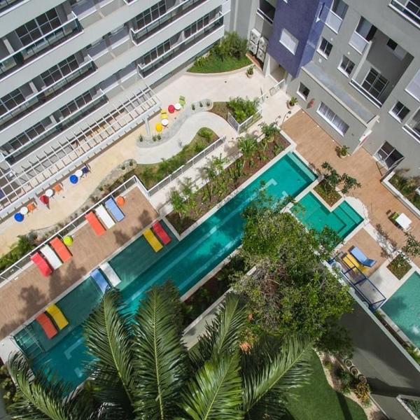 Apto premium 2Q no The Expression | Setor Bueno c/ piscina, Wi-Fi e garagem