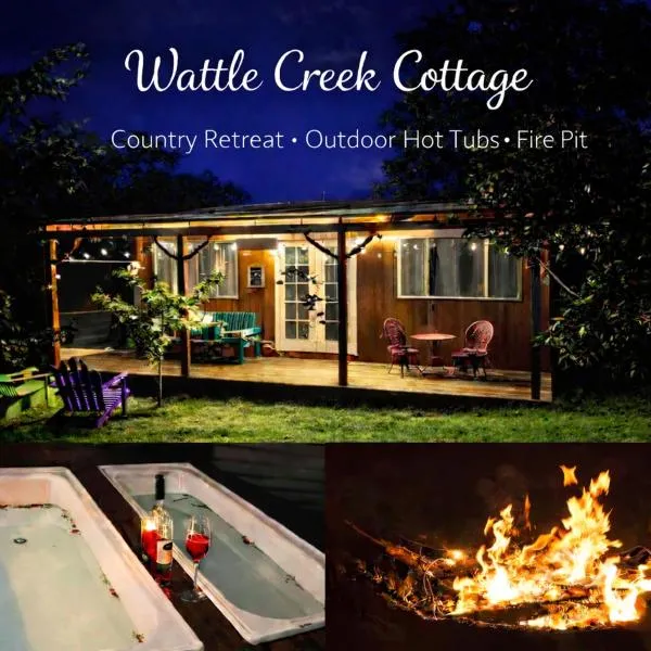 Amberley में, होटल Wattle Creek Cottage - Country Cottage Retreat with Hot Tubs and Fire Pit