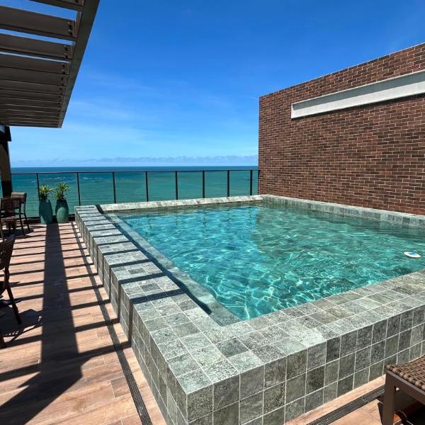 Apartamento vista mar 1 minuto da praia