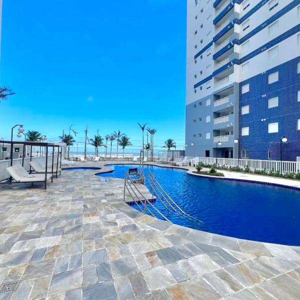 Mongaguá brisas do mar- Apartamento pé na areia