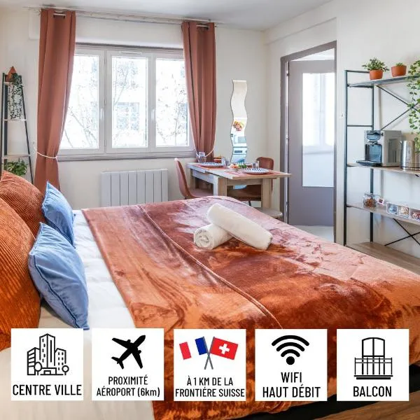 Studio balcon, proche gare, aéroport et frontière, hotel di Saint-Louis