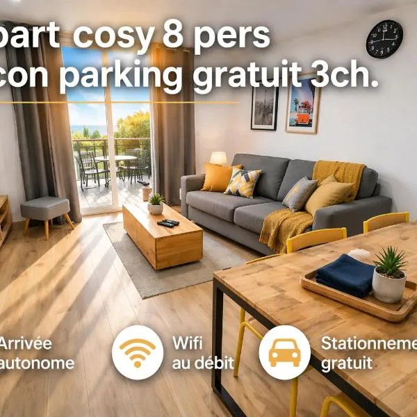 Appart cosy 8 pers Balcon Parking gratuit 3 ch, khách sạn ở Mulhouse
