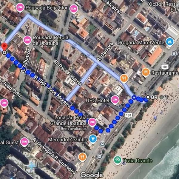 Apartamento até 10 pessoas, 2 vagas de garagem a 4 quadras da Praia Grande Ubatuba SP