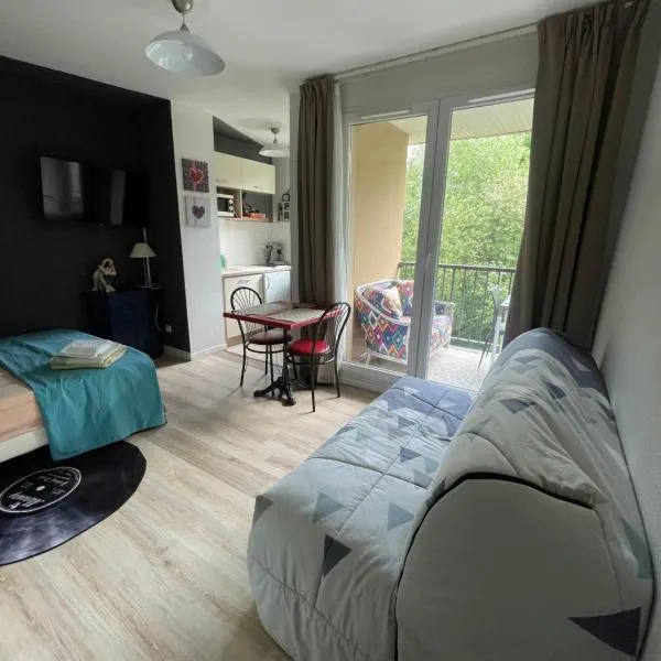 Studio T1 piscine chauffée parking gratuit les hauts dhonfleur, Hotel in Équemauville