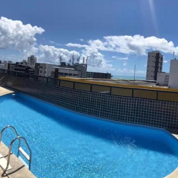 Apartamento 200m da Praia Piscina Vista Mar 4 Hospedes Garagem