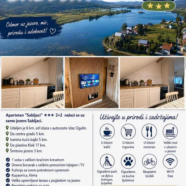 Apartment Sabljaci by the Lake, hôtel à Ogulin
