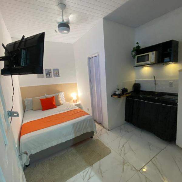 Suite inteira para 3 pessoas a 600 metros da praia