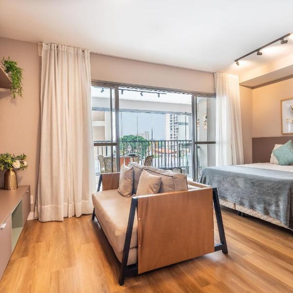 BHaus Brooklin Atmosfera | Apartamento Deluxe com Varanda | 2o andar | Academia | Lavanderia pay per use | Recepção 24h | Perto do Metrô | atm26 - Foto 2
