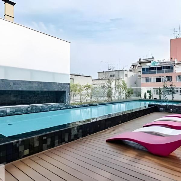 Studio na Augusta com piscina, vaga e AC