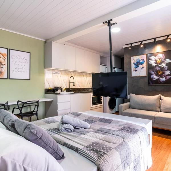 Studio c AC, Piscina e Café Novo Hamburgo