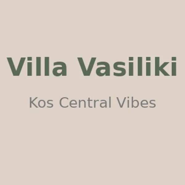Kos central vibes - Villa Vasiliki, hotel em Cidade de Kos
