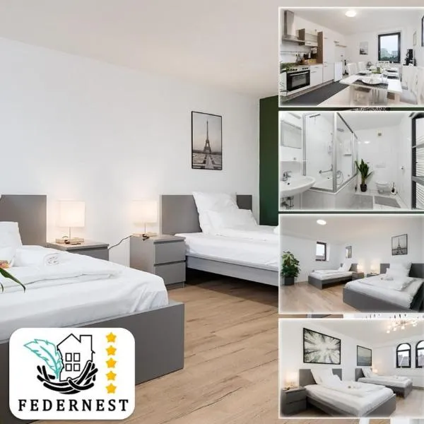 Einfach aber sehr komfortabel - Wohnung für 12 Personen - 2xWC - Gruppen, Messe, Monteure, Studenten - Voll ausgestattet - 6 Betten 140x200cm hochwertig, 3 Smart-TV 55 Zoll Netflix, 1000 Mbit WLAN, voll ausgestattete Küche, hotel u gradu Duizburg