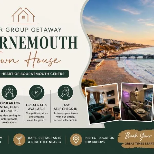 Bh2Beach House,4mins to the beach, centrally located, group stays, hotel i Bournemouth