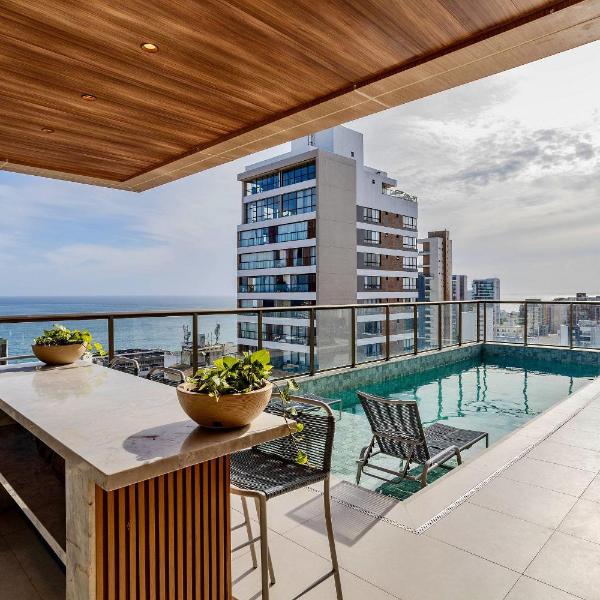 2 Suites em andar alto na Barra com vista mar - Foto 4