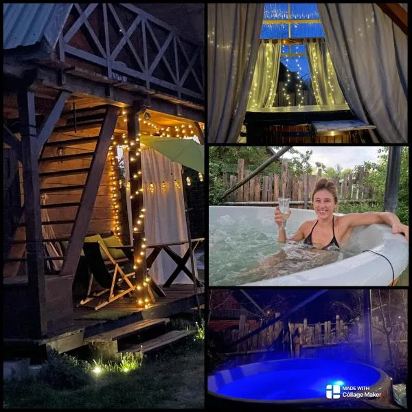Drewniany domek z opcją prywatnego jakuzzi, hotell i Susiec