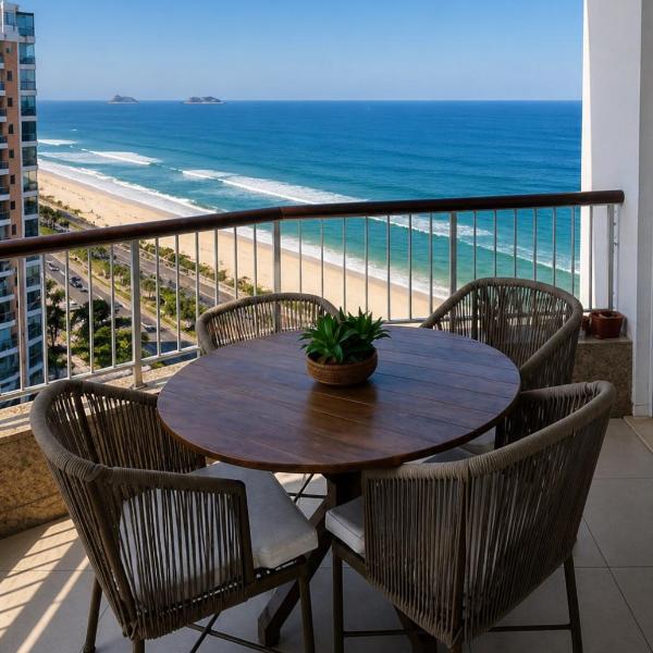 Apart Hotel Cobertura Duplex Frente Mar na Barra da Tijuca 2 Suítes Piscina e Vista Incrível
