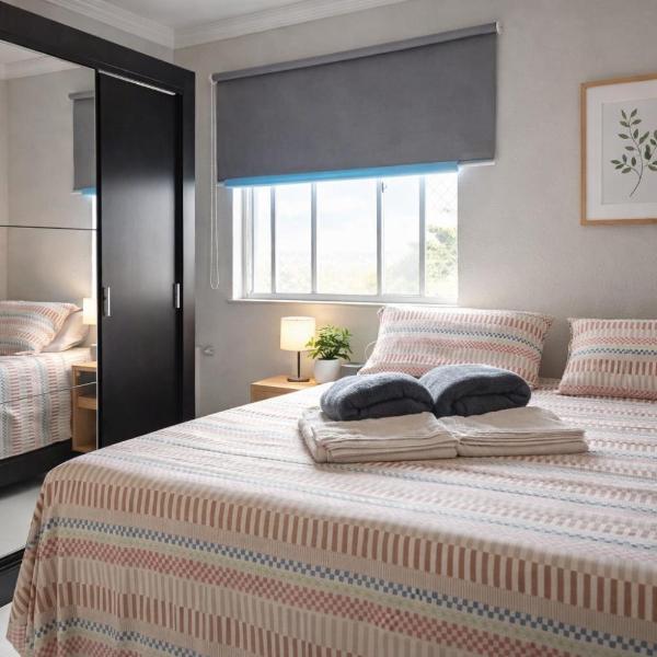 Apartamento Espaçoso e Completo com 3 Quartos - 2 Banheiros - Até 6 Pessoas - Check-in Automático 24h - Garagem Coberta