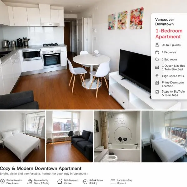 Cozy & Moden Downtown Condo in Vancouver, viešbutis Vankuveryje