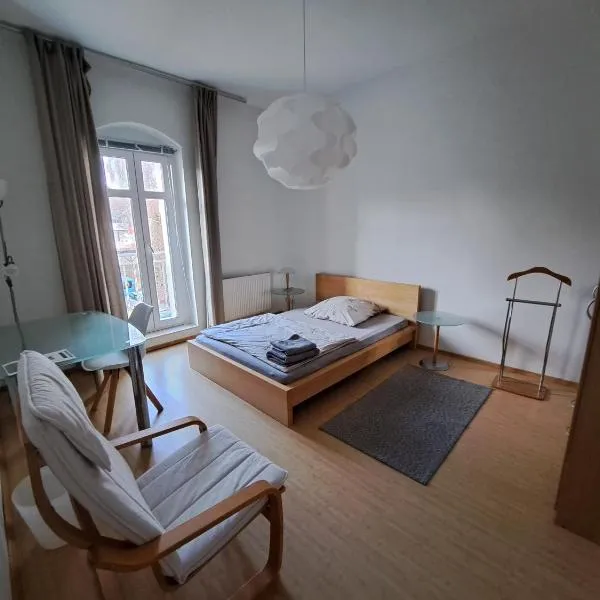 Moderne Wohnung mit Gratis Parkplatz - zentral zwischen Bahnhof und Innenstadt, hotel en Freiberg