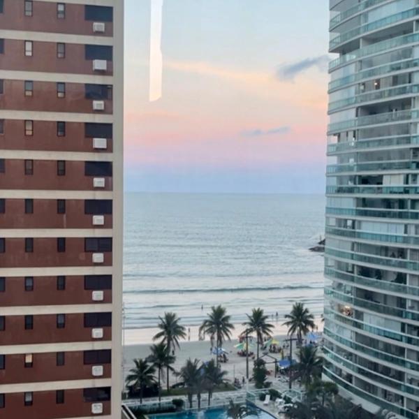 Apartamento Beira-Mar com Vista - Praia das Astúrias - Guarujá
