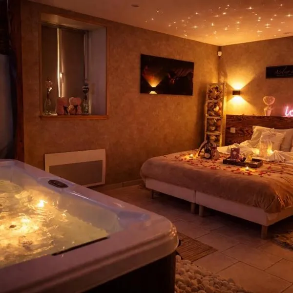 Cosy Love & Spa Love room avec spa, hammam et sauna privatif, hotell i Cemboing