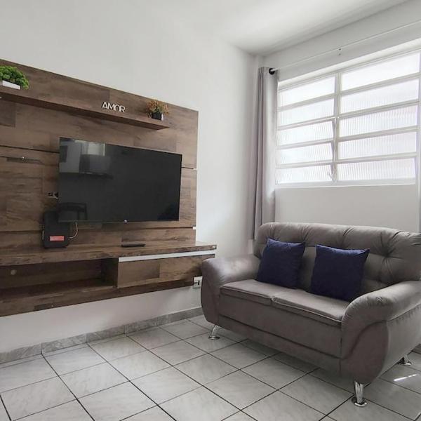 Orla do Gonzaga, apartamento pé na areia