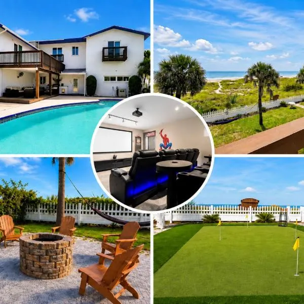 Direct Beachfront Villa with Private Mini-Golf, Fire & SpaceX Launch Views, hotel i Cocoa Beach