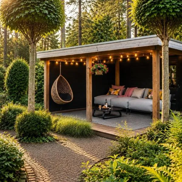 StayatSas Pippa, Luxe Boshuis met Grote Omheinde Tuin aan Vijver, hotell i Doornspijk