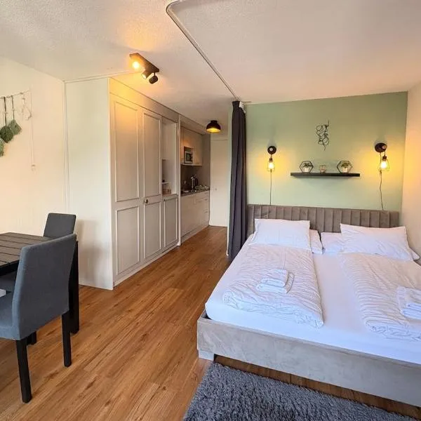 HID AG: Lakeview Studio mit Parkplatz und Balkon, hotel Därligenben