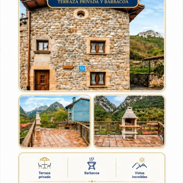 Casa Enacantadora con Terraza y Barbacoa y vista Espectacular en TresCares Junto a Ruta de el Cares y Picos de Europa, hotel en Oceño