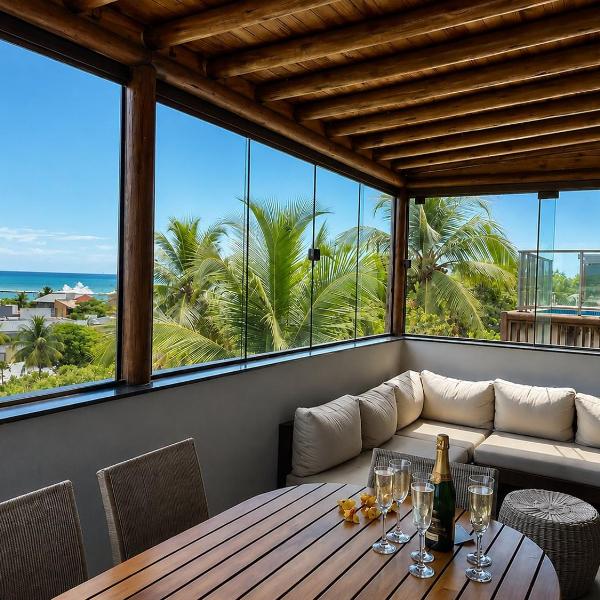 Cobertura Pé na Areia, Varanda Gourmet, Churrasco | Barra Bali | Destino BSM 418
