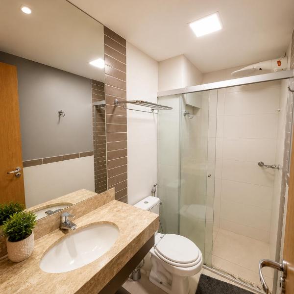 Flat Park Veredas com Vista Piscina Frigobar e Fogão - Foto 3