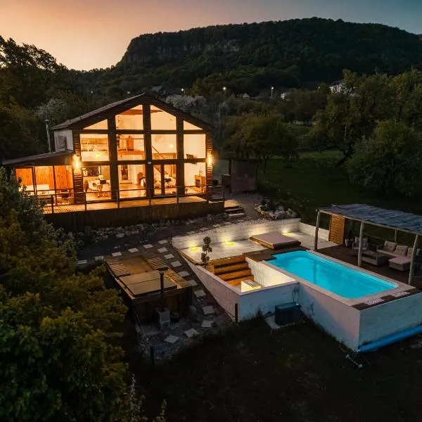 Le Chalet M - Refugiu montan cu piscina & ciubar – hotel w mieście Şurdeşti