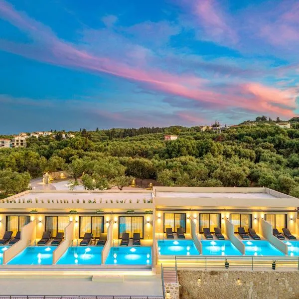 Helena's Aether Suites - Seaview & Heated Infinity Pool, hotell i Tragaki