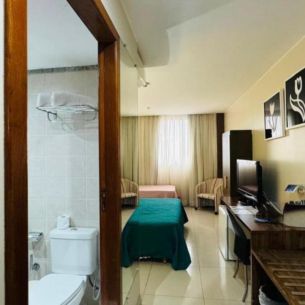 Quarto Mobiliado no Hotel Go Inn Taguatinga com Wi-Fi, Ar Condicionado e Estacionamento Grátis - Foto 3