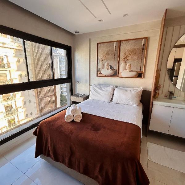 Apê Executivo com Ar-condicionado, Metrô Moema, Ibirapuera, Piscina e Coworking
