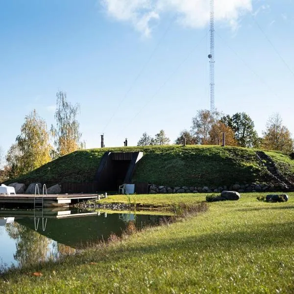 Medeina bunker with sauna near Panevėžys, hotel in Papušiai
