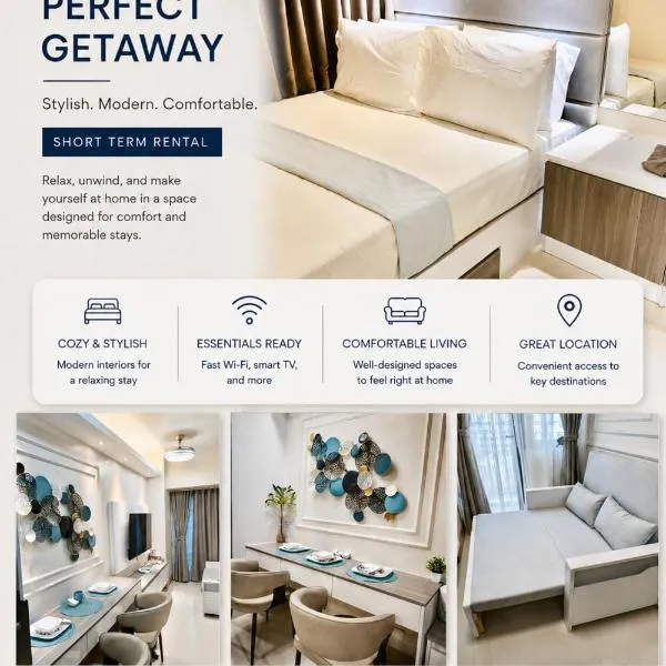 Manila में, होटल Stylish Modern Staycation-1BR Condo with Pool view near MOA-Shore3 Tower4